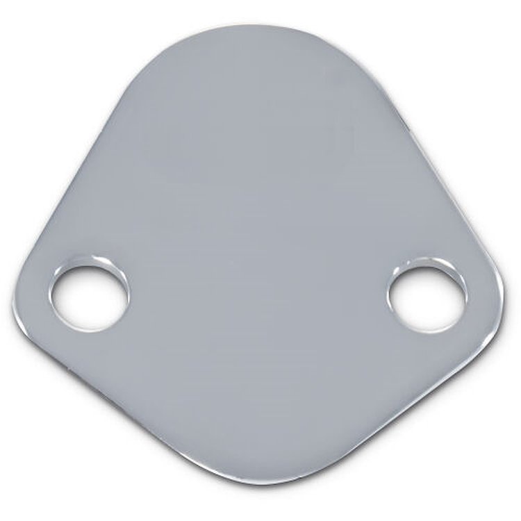 Chrome Fuel Pump Block Off Plate for Big Block Chevy, Small Block Ford 289-302, Chrysler/Mopar 273-440