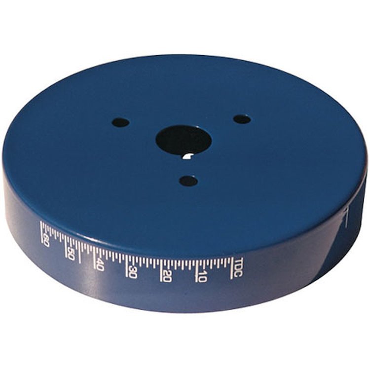Aluminum Harmonic Balancer Cover for Small Block Chevy with 8" Balancer in Blue