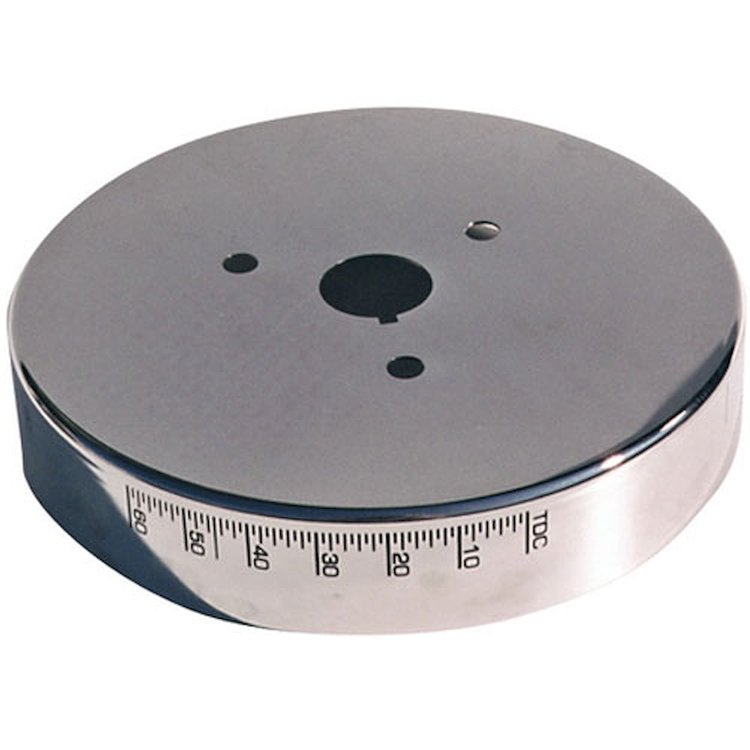 Aluminum Harmonic Balancer Cover for Small Block Chevy with 8" Balancer in Chrome