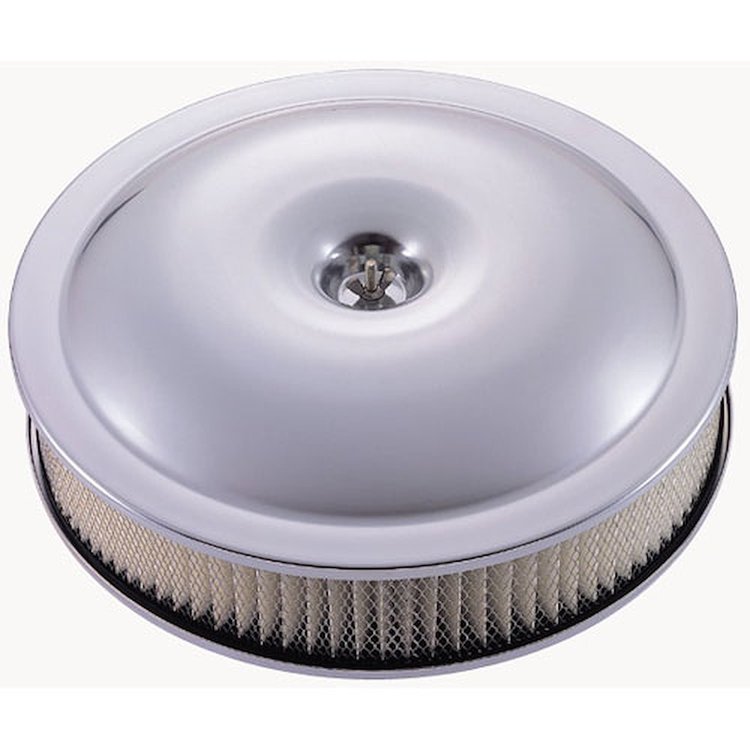 Super Light Aluminum Air Cleaner 14" x 3" with Recessed Base in Clear Anodized Finish