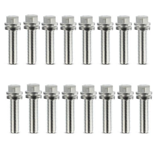 66825 Wedge-Locking Header Bolts for Big Block Chevy ,Big Block Mopar 413 & Small Block Ford 289-351W  [3/8 in. x 1 in. Long]