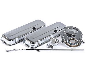 Chrome Engine Dress-Up Kit for Big Block Chevy with Short Valve Covers