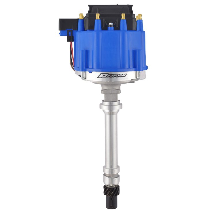 66941BM Race-Series HEI Distributor w/o Vacuum Advance for Chevy Small & Big Block Engines [Blue Cap]