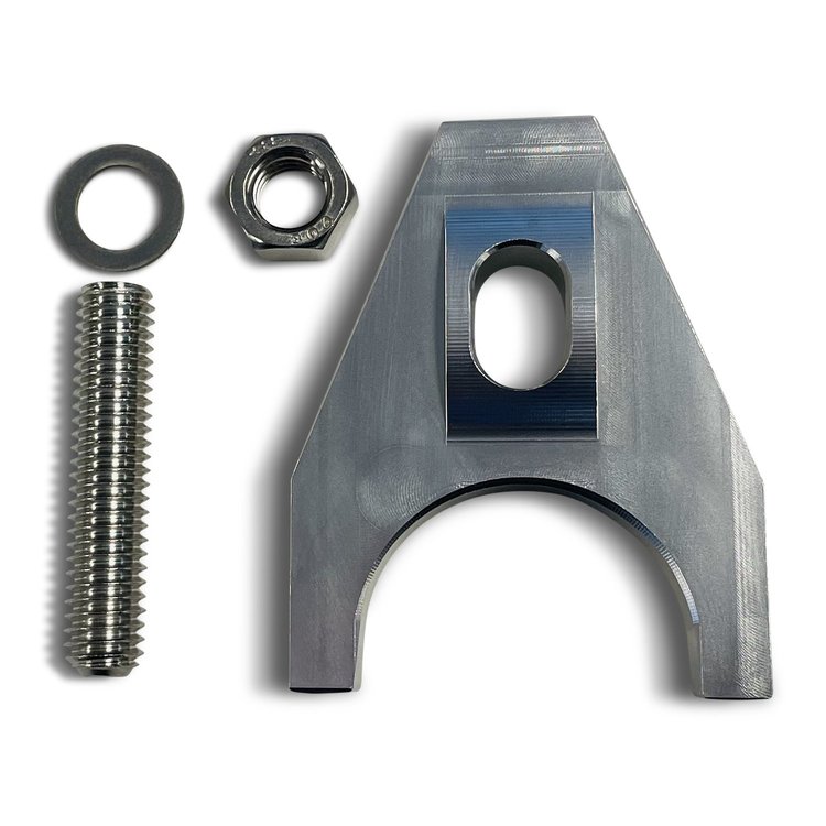 Heavy Duty Stud-Mount Distributor Hold Down Clamp for Chevy V8 & V6 Engines [Clear]
