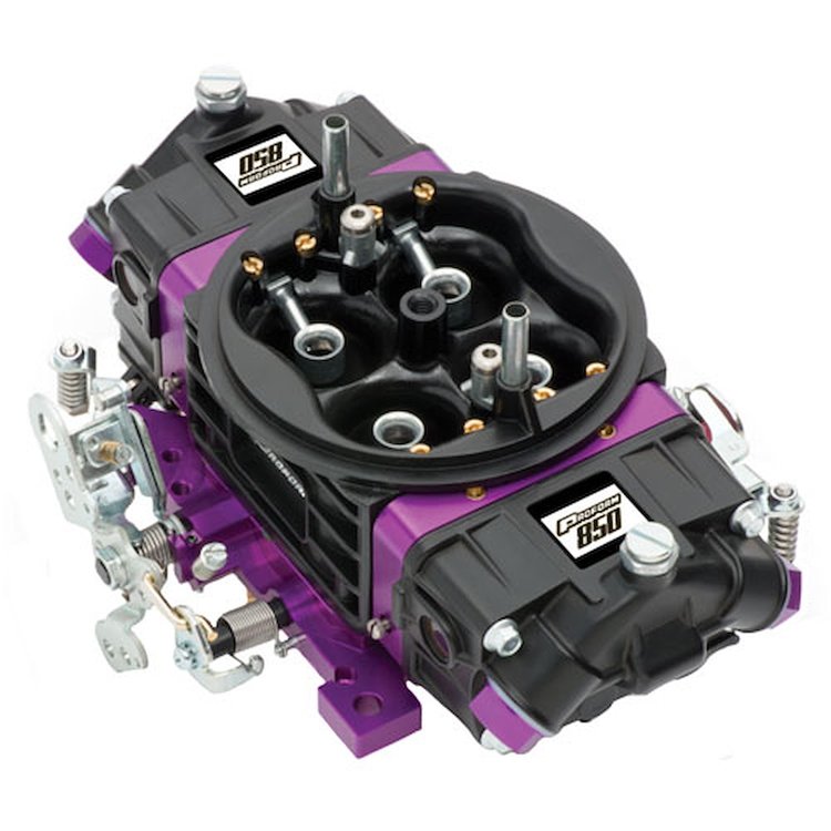 Race Series 850 CFM Drag Race Gasoline Carburetor w/2-Step Down-Leg Boosters [Black Teflon Finish]