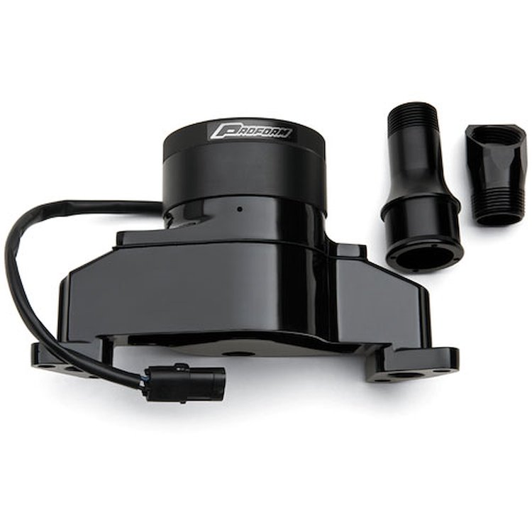 Electric Water Pump Small Block Ford in Black Epoxy Powder Coated Finish