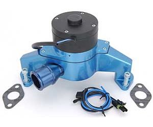 Electric Water Pump Big Block Chevy in Blue Epoxy Powder Coated Finish