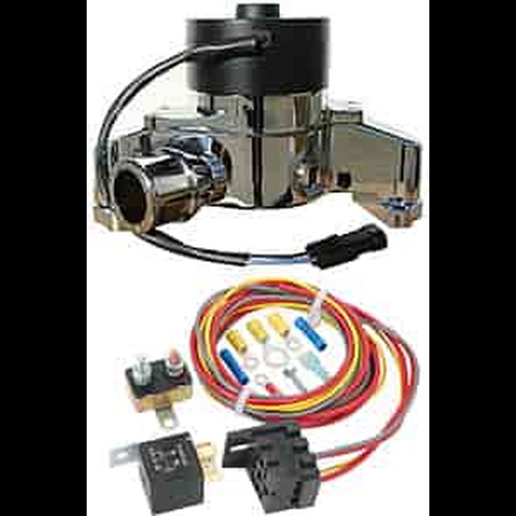 Electric Water Pump Kit Includes: Proform Polished Small Block Chrysler/Mopar Electric Water Pump
