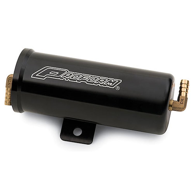 Billet Aluminum Radiator Overflow Canisters with 6-3/4" Tall x 3" Diameter Dimensions and Anodized Black Finish