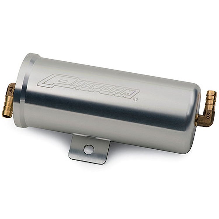 Billet Aluminum Radiator Overflow Canisters with 6-3/4" Tall x 3" Diameter Dimensions and Anodized Clear Finish
