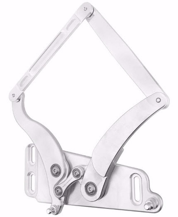 1071NS Billet Aluminum Hood Hinge Kit for 1966-1970 Dodge Charger w/Steel Hood [Natural Solid Frame]