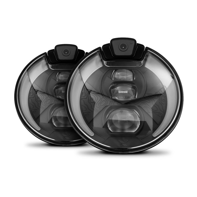 Elite OPTX JK.70 Headlights, Integrated 4K UHD and 1080P Cameras, 7 in. Diameter, Round