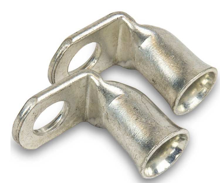 90 Degree Cable Connectors 1/0 Gauge, 3/8 in. Stud Hole