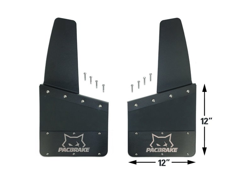 HP10580-12-12 Kickback Mud Flap Set, Universal, Black Powder Coated, 12"W X 12"L
