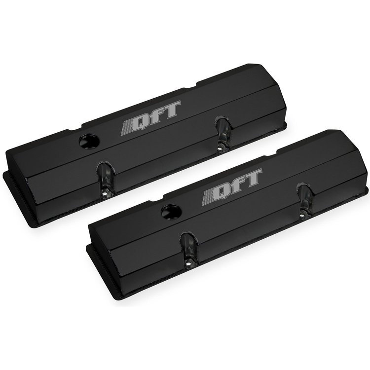 Fabricated Aluminum Valve Covers 1958-1986 Small Block Chevy 283-400 Black