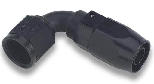 90-Degree High-Flow Swivel Hose End Fitting -6 AN - Black
