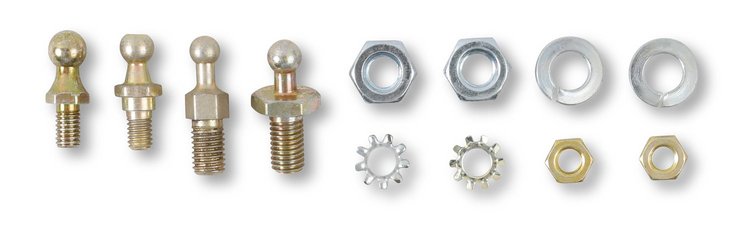 Throttle Ball Assortment Includes Washers and Retaining Nuts