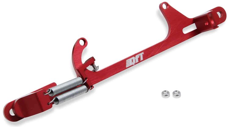 Throttle Return Bracket Lokar-Style Cable Fits 4500 Carburetors - Red Finish