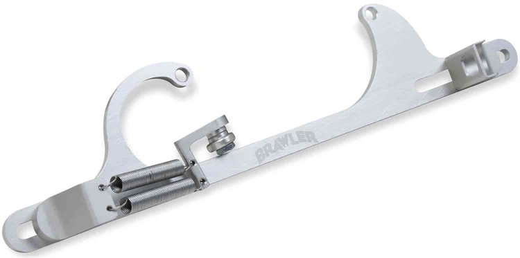 Brawler Throttle Return Bracket GM-Style Cable Fits 4150/4160 Carburetors - Clear Finish