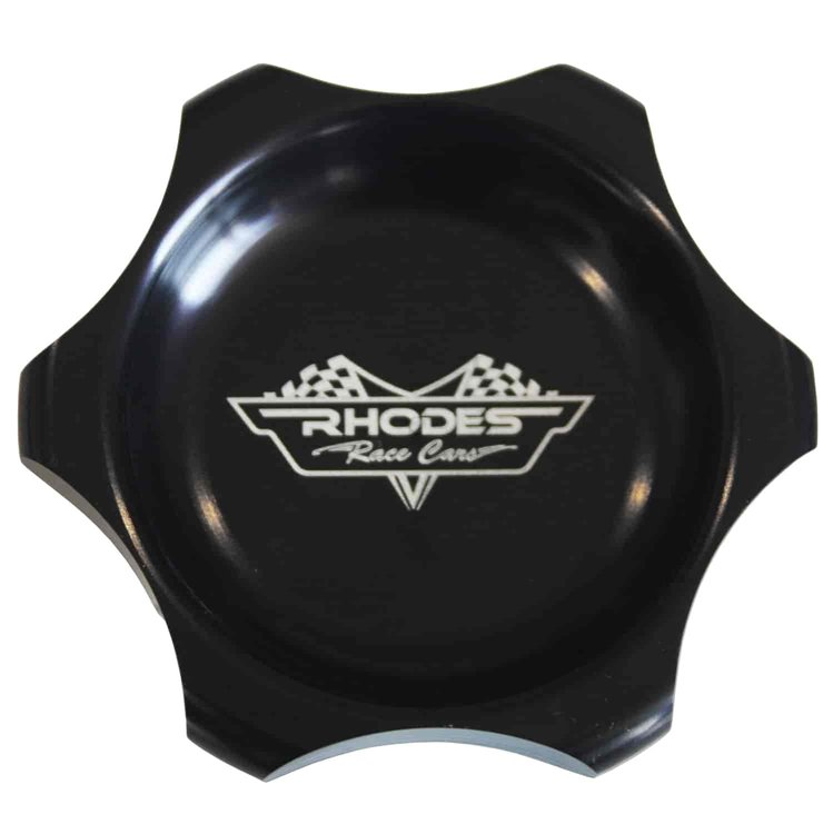 Black Aluminum Cap 1 5/8 in. w/Steel Weld-In Bung