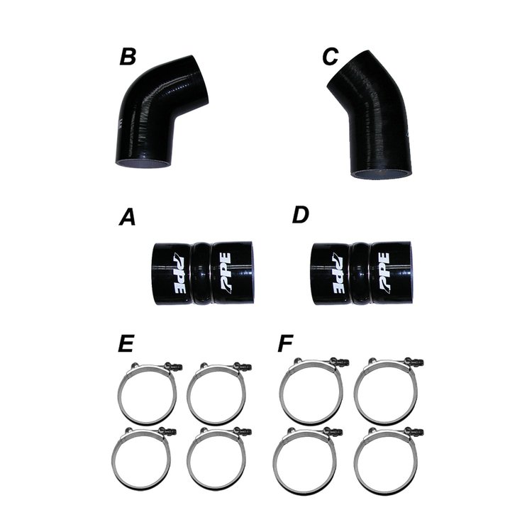 115910405 Silicone Hose Kit with Stainless Steel Clamps - GM 2004.5-2005 LLY (115910405)