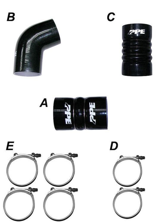 115910610 Silicone Hose Kit with Stainless Steel Clamps - GM LBZ-LMM 2006-2010 (115910610)