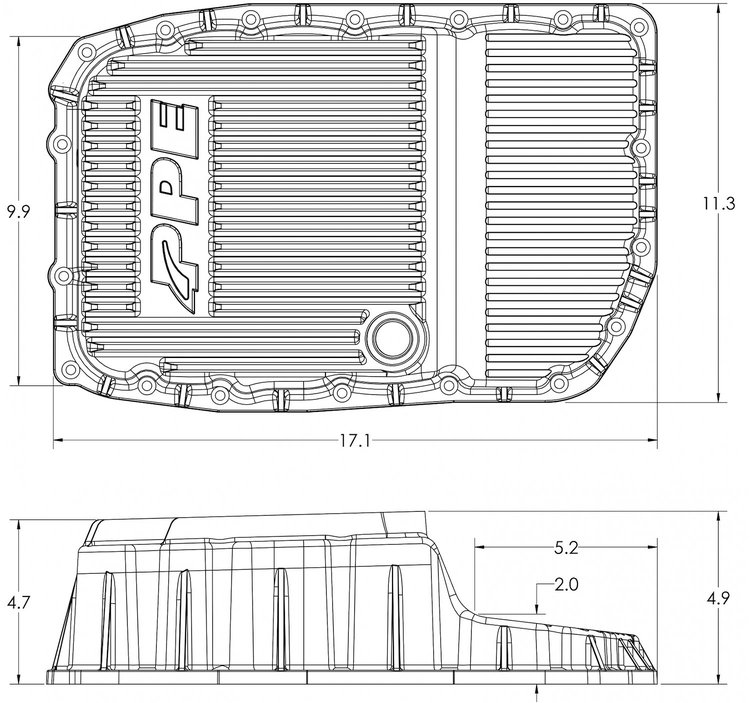 128051620 2007-2020 GM w/ 6L80 Heavy-Duty Cast Aluminum Transmission Pan (Black)