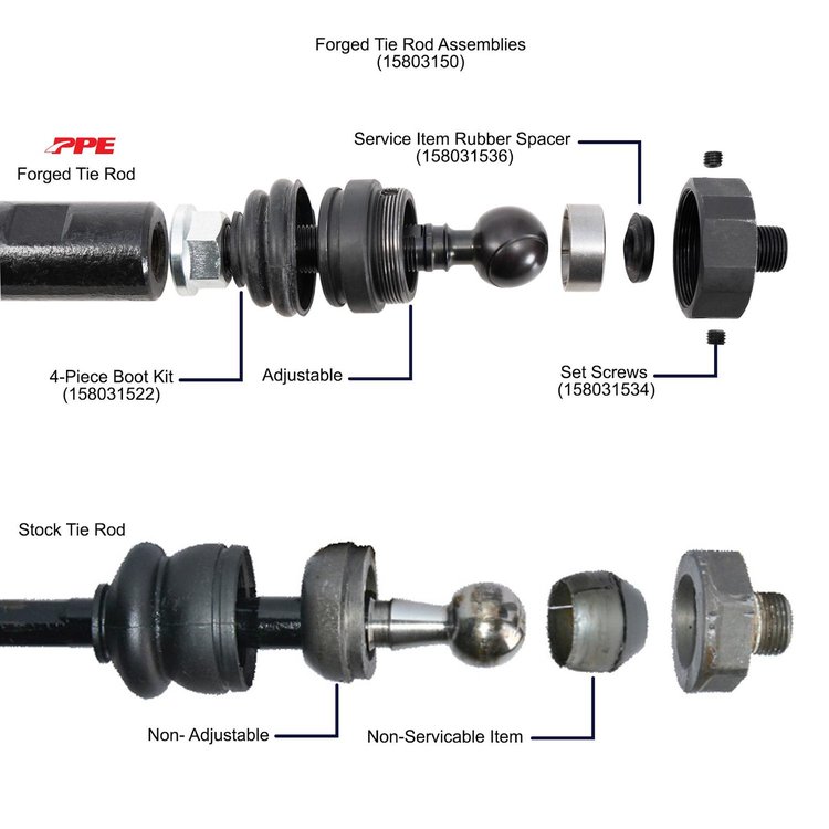 158031511 Stage3 Forged Tie Rod Assemblies 2011-2020