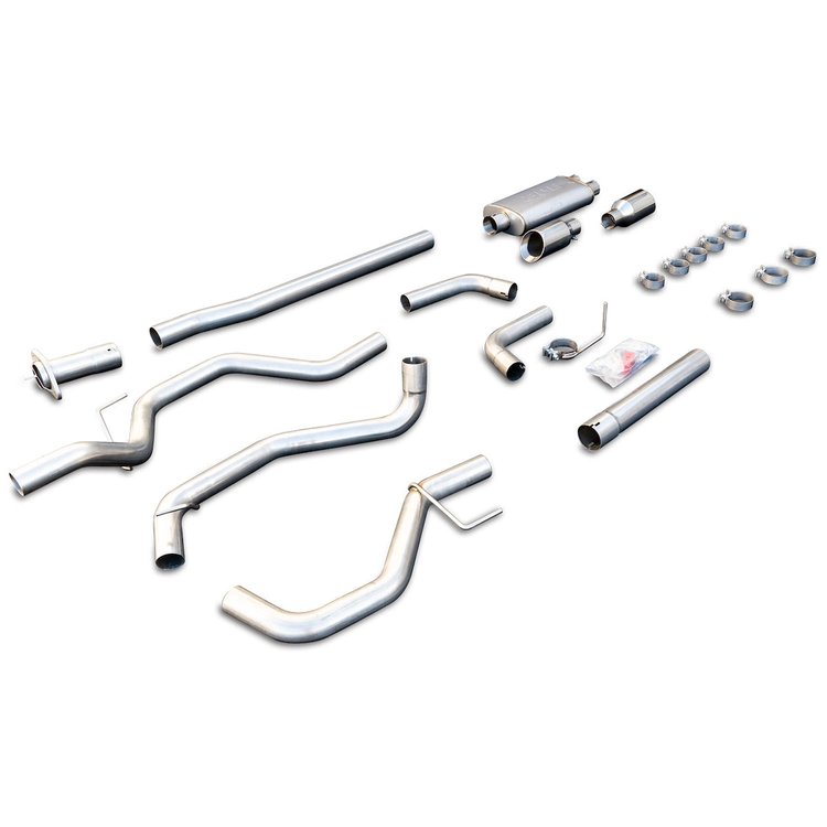 317040030 Exhaust Cat-Back Ford F150 (2015-2022) Raw Tube Polished Tips