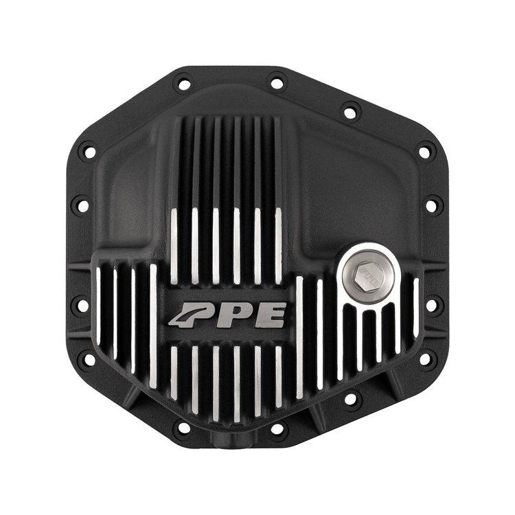 338041510 14 Bolt Heavy-Duty Cast Aluminum Front Differential Cover Fits Select Ford Super Duty Dana M235 [Brushed]