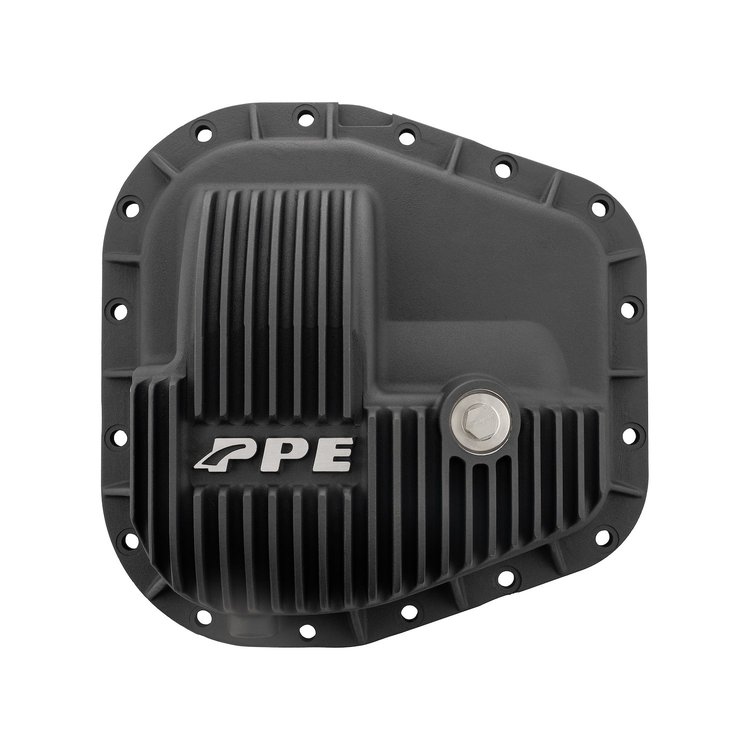 338052220 16 Bolt Heavy-Duty Cast-Aluminum Rear Differential Cover Fits Select Ford SuperDuty Sterling 11.600 in. [Black]