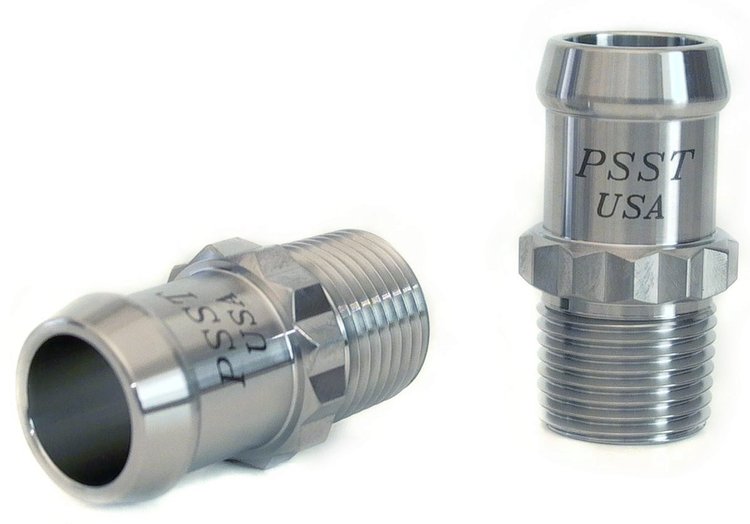 Heater Hose Fitting, Straight, 1/2 in. NPT x 3/4 in. Hose Barb, 1 3/4 in. Length [Natural Finish]