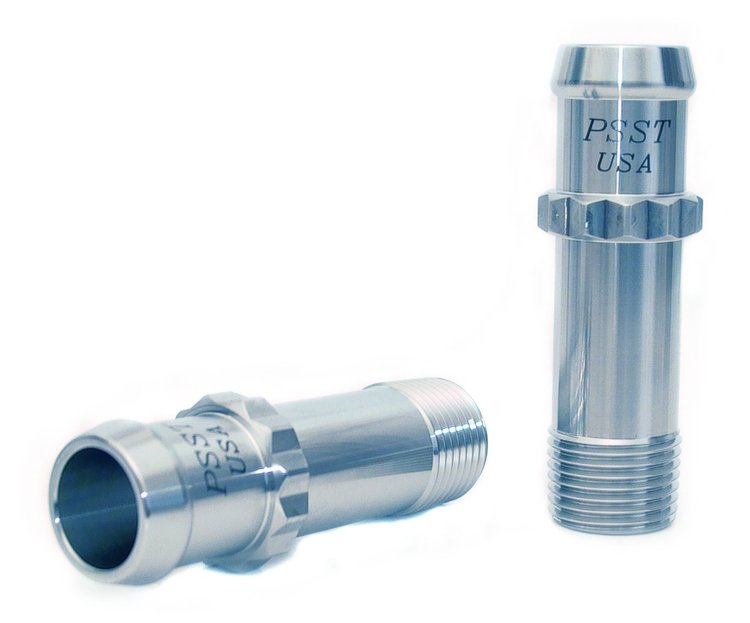 Heater Hose Fitting, Straight, 1/2 in. NPT x 3/4 in. Hose Barb, 2 7/8 in. Length [Natural Finish]