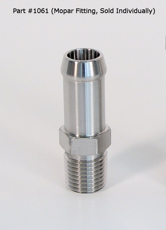 Heater Hose Fitting, Straight, 1/4 in. NPT x 1/2 in. Hose Barb, 1 3/4 in. Length [Natural Finish]