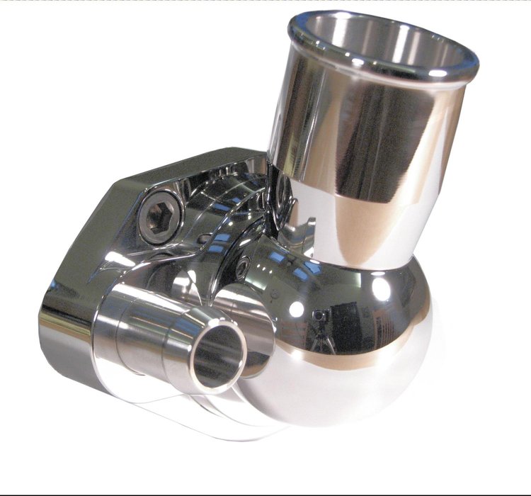 Thermostat Housing fits Small Block Ford 289/302/351W, 15-Degree Non-Swivel [Polished Finish]