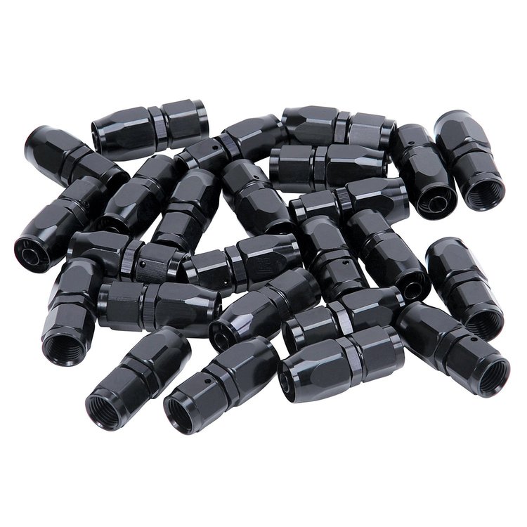 HOSE END STR 6AN BLK 25 PC [-6 AN, Swivel]