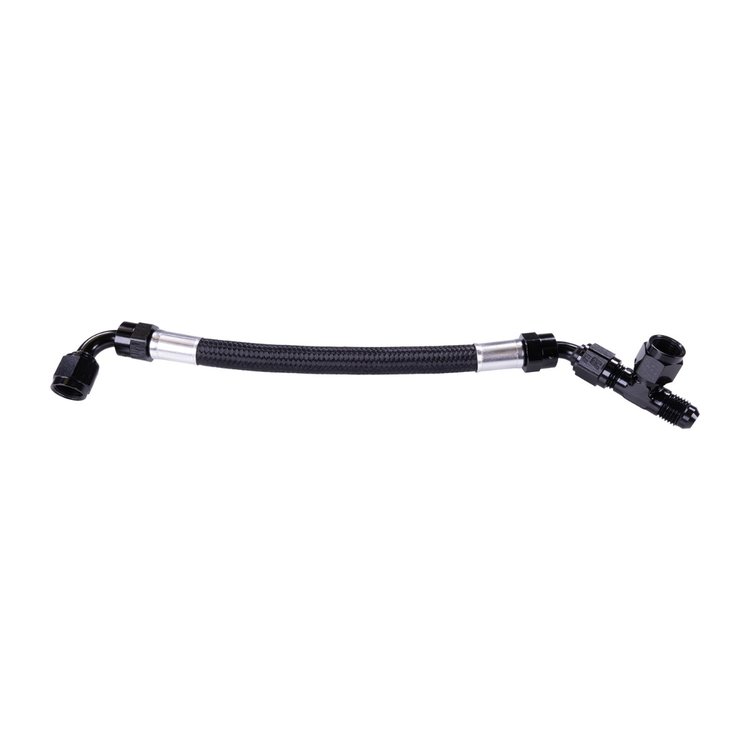 EZ-Street Fuel Inlet Assembly, For 30700 EZ Street TBI, -6 AN, Dual Feed [Black]