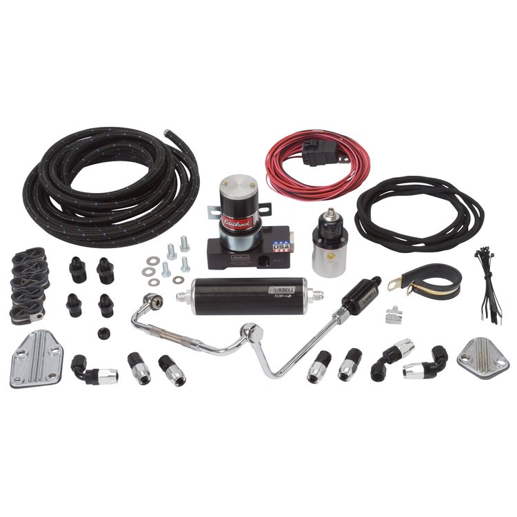 Complete Fuel System Kit Edelbrock Thunder AVS Carb