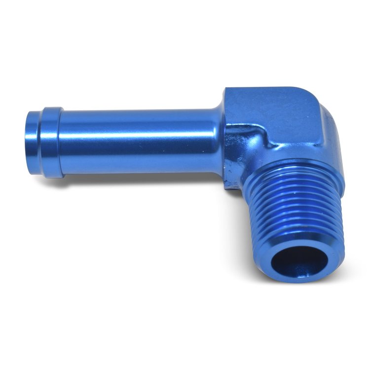 NPT Male to Hose Barb Fittings [90-Degree 1/4 in. NPT to 3/8 in. Hose]