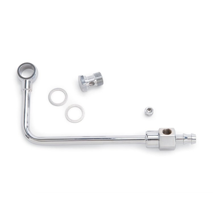 Chromed Steel Fuel Line for Edelbrock EPS Carbs.
