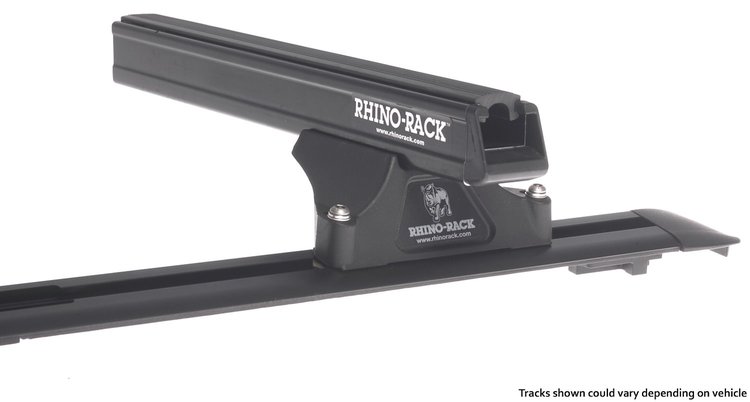 JA0660 Heavy-Duty RLTP Trackmount Black 2-Bar Roof Rack, 2005-2016 Land Rover LR3 & LR4