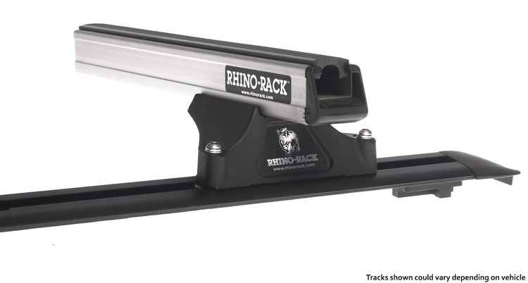 JA0747 Heavy-Duty RLTP Trackmount Silver 2-Bar Roof Rack, 2005-2016 Land Rover LR3 & LR4