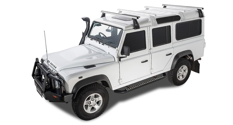 JA0873 Heavy-Duty RL210 Silver 2-Bar Roof Rack, 1993-1994 Land Rover Defender