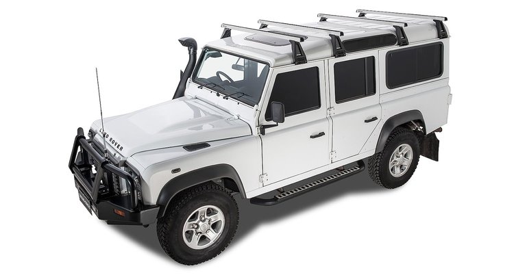 JA0919 Heavy-Duty RL210 Silver 4 Bar Roof Rack, 1993-1994 Land Rover Defender