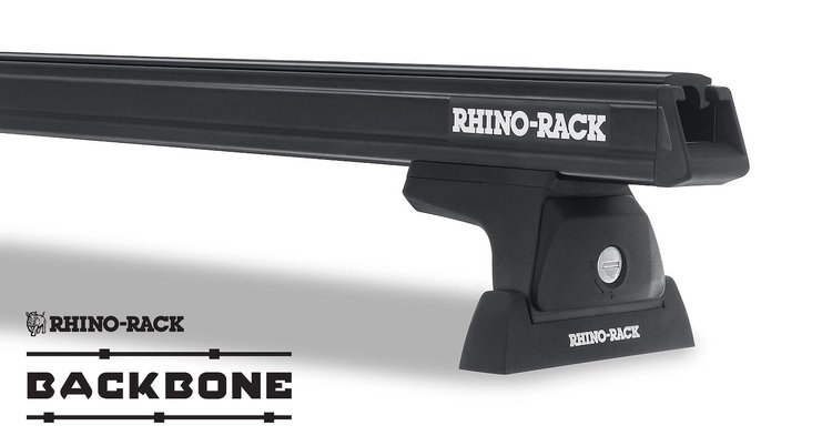 JA6392 Heavy-Duty RLT600 Black 3 Bar Rhino-Rack Backbone Roof Rack, 2007-2018 Jeep Wrangler