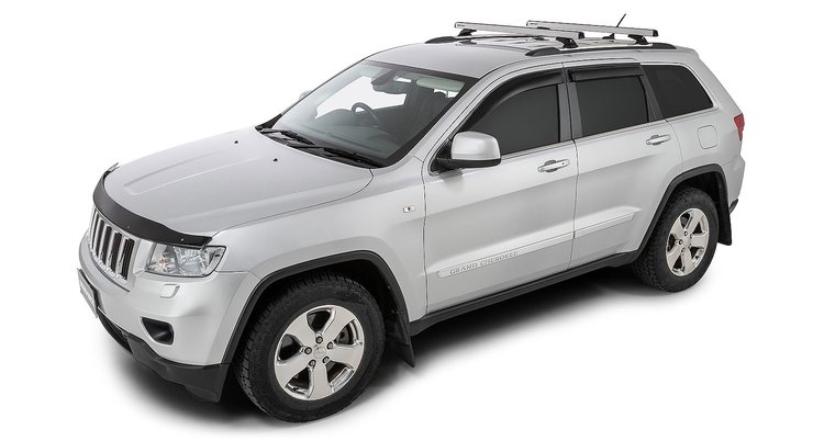 JA9456 Heavy-Duty RCL Silver 2-Bar Roof Rack, 2011-2021 Jeep Grand Cherokee