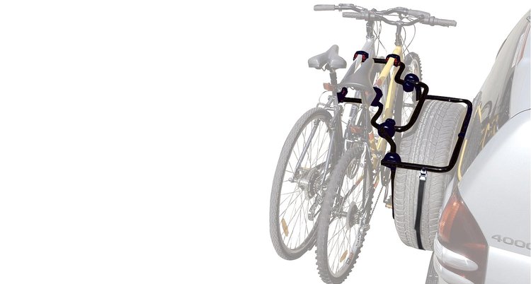 RBC025 Spare Wheel Bike Carrier, 2 Bike Capacity, Fold Down, Incl. 2 Tie Down Straps, Rear Spare Tire Mount