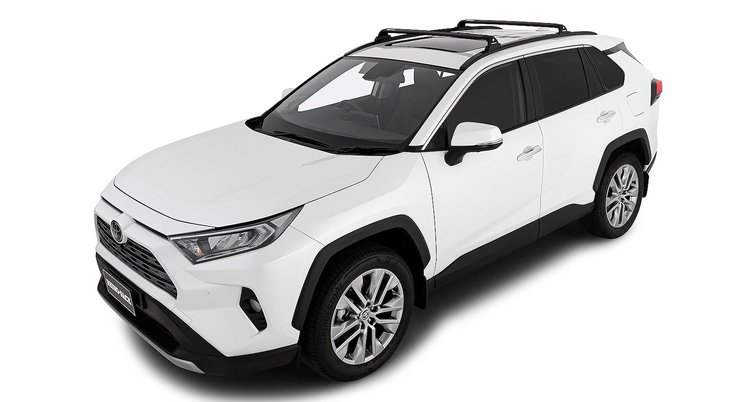 RVP81 Vortex RVP Roof Rack, 2019-2022 Toyota RAV4, 2 Bars, Front 974 mm, Rear 904 mm, Black, Fit Models Toyota Rav4 XA50