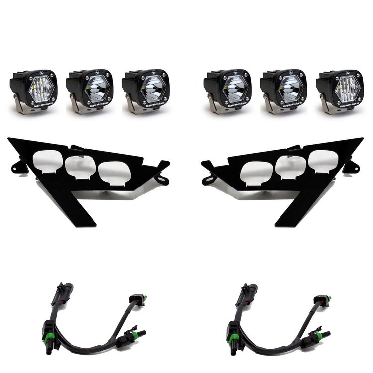 S1 Triple LED/Laser Headlight Kit for 2020-2021 Polaris RZR Pro XP; 2022-2022 Polaris RZR Pro R/Turbo R