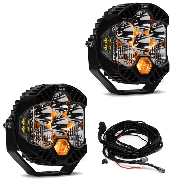 LP6 Pro Bumper Light Kit for 2020-2022 Jeep Gladiator; 2018-2022 Jeep Wrangler JL w/ OE Steel Bumper